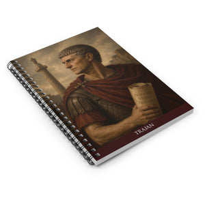 Spiral notebook with a beautiful, original illustration of Roman emperor Trajan
flat surface