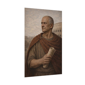 Fine art poster with a beautiful, original illustration of Roman emperor Vespasian
side view