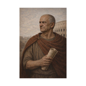 Fine art poster with a beautiful, original illustration of Roman emperor Vespasian