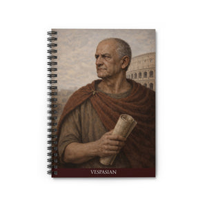 Spiral notebook with a beautiful, original illustration of Roman emperor Vespasian